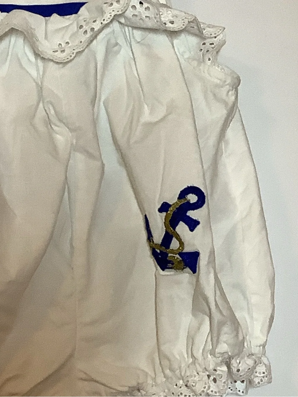 Vintage Sailor 24 M Girls Romper Nautical Cotton Made in Philippines